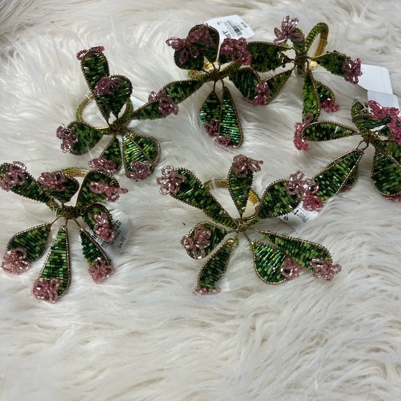 Vintage beaded cactus napkins rings, vintage Pier One , set of 6, - Picture 4 of 4